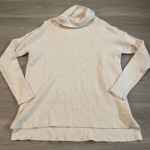 Devotion By Cyrus Womens Ivory Turtle Neck Hi Low Pullover Sweater Size Small